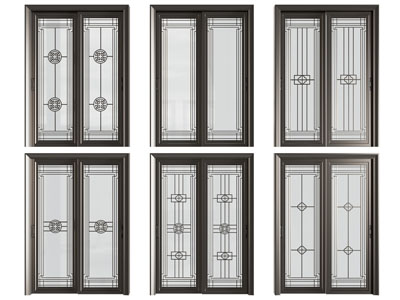 新中式雕花玻璃推拉门