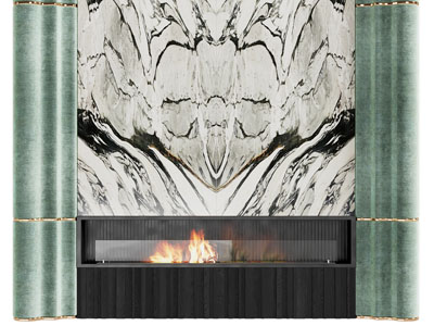 现代轻奢壁炉火炉背景墙3d模型 现代轻奢壁炉火炉背景墙