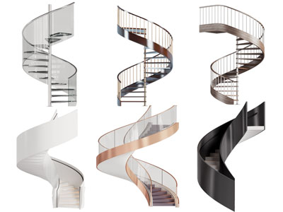 现代旋转楼梯3d模型 现代旋转楼梯