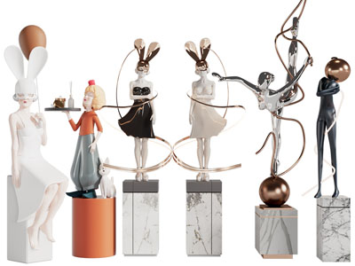 现代兔女郎雕塑雕刻摆件3d模型 现代兔女郎雕塑雕刻摆件