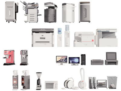 现代复印机 打印机 咖啡机办公电器3d模型 现代复印机 打印机 咖啡机办公电器