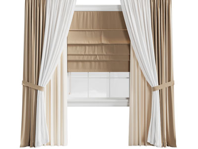 现代布艺窗帘 罗拉帘子3d模型 现代布艺窗帘 罗拉帘子