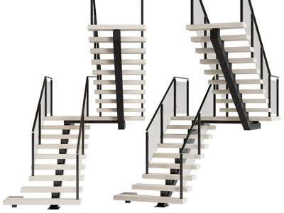 现代镂空台阶旋转楼梯3d模型 现代镂空台阶旋转楼梯