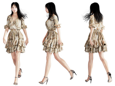 现代穿裙子的女子 女人 姑娘 女孩 人物