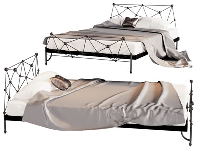 现代铁艺双人床