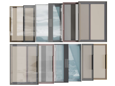 现代玻璃推拉门