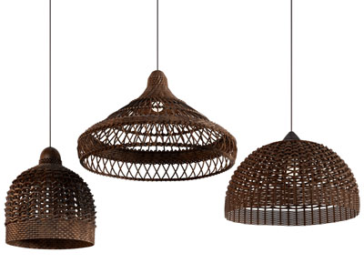 侘寂风藤编吊灯