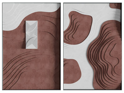 侘寂风立体装饰挂画3d模型 侘寂风立体装饰挂画