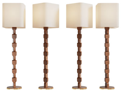 北欧中古风实木支架落地灯