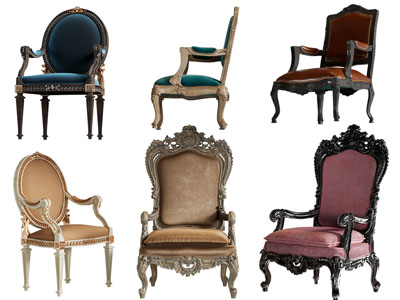 欧式古典雕花扶手椅子