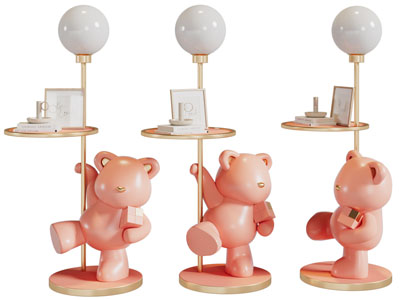 现代轻奢小熊边几落地灯