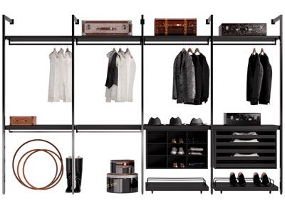 现代开放式衣柜衣架3d模型 现代开放式衣柜衣架