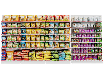 现代超市便利店零食货架3d模型 现代超市便利店零食货架