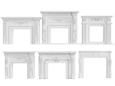 欧式装饰雕花的壁炉