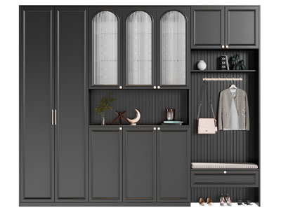 法式实木玄关鞋柜