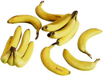 现代散开的香蕉水果食物