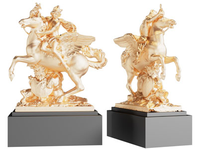 欧式骑马的女人雕塑雕刻摆件组合3d模型 欧式骑马的女人雕塑雕刻摆件组合