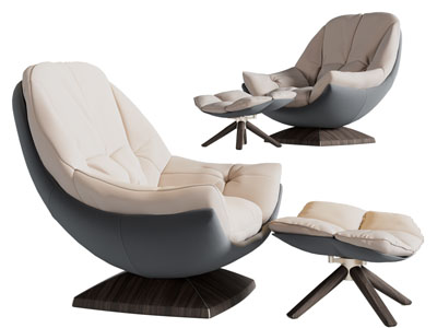 现代布艺躺椅、休闲椅子、脚踏