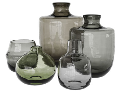 现代彩色玻璃器皿摆件