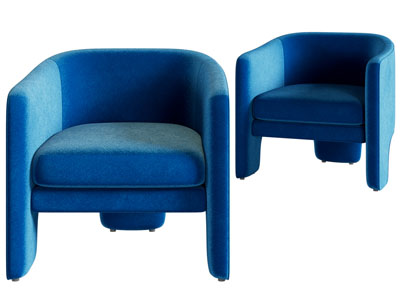 现代蓝色休闲椅子