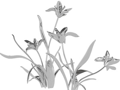 现代金属兰花雕塑雕刻摆件3d模型 现代金属兰花雕塑雕刻摆件