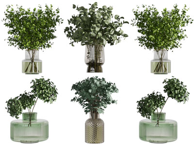 现代玻璃花瓶花卉摆件