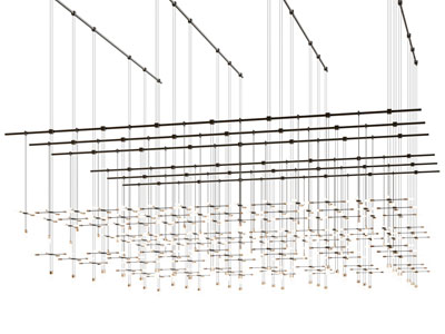 现代组合线条方形吊灯