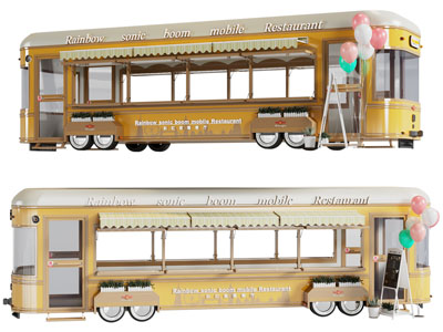 现代可移动售卖车饭店、快餐车