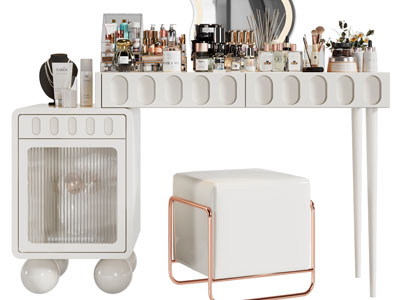 现代轻奢化妆、梳妆台3d模型 现代轻奢化妆、梳妆台