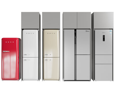 现代电冰箱3d模型 现代电冰箱