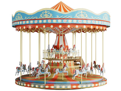 现代木马游乐设备3d模型 现代木马游乐设备