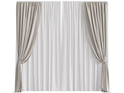 现代窗帘窗纱3d模型 现代窗帘窗纱