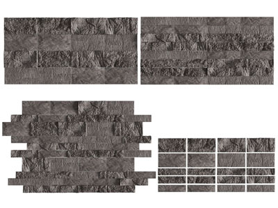 现代文化石背景墙3d模型 现代文化石背景墙
