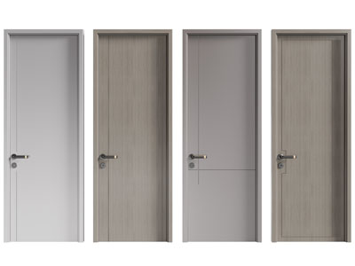 现代单扇平开门 木门