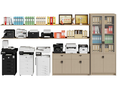 现代办公文件收纳柜 办公电器3d模型 现代办公文件收纳柜 办公电器