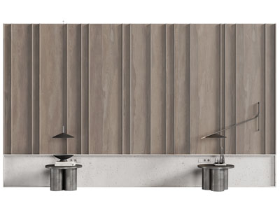 现代实木床头背景墙 床头柜3d模型 现代实木床头背景墙 床头柜