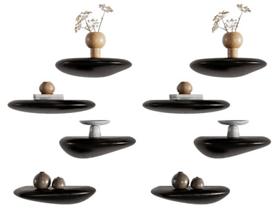 现代陶艺花瓶花卉摆件组合