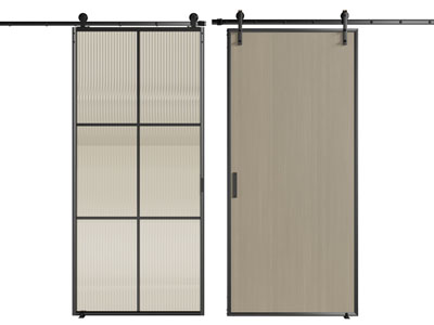 现代无门框推拉门