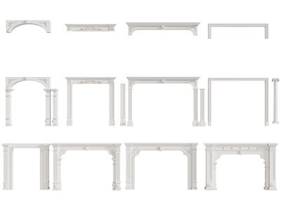 欧式门套、垭口组合、门拱柱子3d模型 欧式门套、垭口组合、门拱柱子