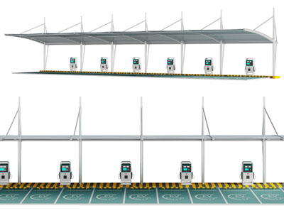 现代新能源车充电桩、停车棚充电桩3d模型 现代新能源车充电桩、停车棚充电桩