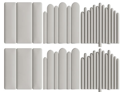 现代软包背景墙、靠背、床头3d模型 现代软包背景墙、靠背、床头