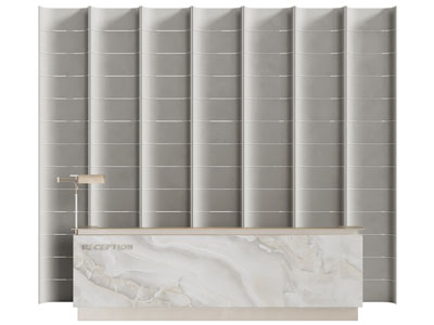 现代前台接待台 背景墙3d模型 现代前台接待台 背景墙