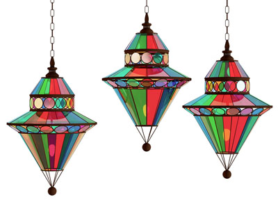 地中海彩色琉璃吊灯