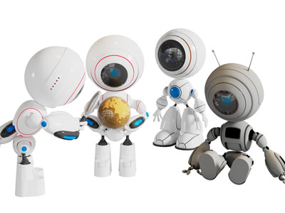 现代智能机器人服务员3d模型 现代智能机器人服务员