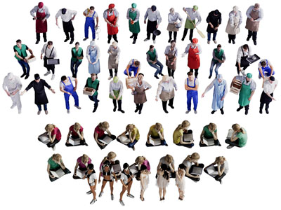 现代厨师、学生职业人士多人人物3d模型 现代厨师、学生职业人士多人人物