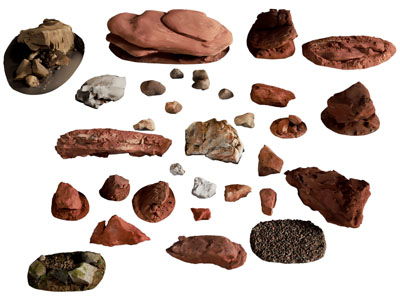 现代泥巴堆、石头地、岩石、景观石