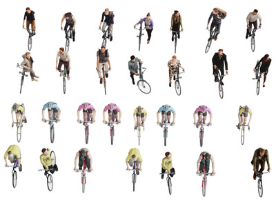 现代骑自行车的男人 女人 多人人物3d模型 现代骑自行车的男人 女人 多人人物