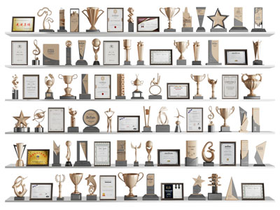 现代奖杯、奖状、奖牌、荣誉证书3d模型 现代奖杯、奖状、奖牌、荣誉证书