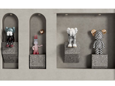 现代Kaws公仔 暴力熊雕塑雕刻3d模型 现代Kaws公仔 暴力熊雕塑雕刻