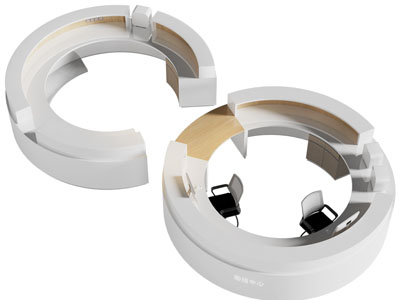 现代圆形前台接待台3d模型 现代圆形前台接待台